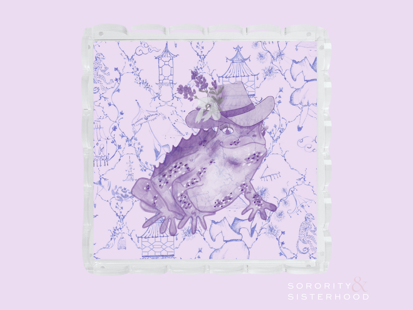 Purple Acrylic Scalloped Tray