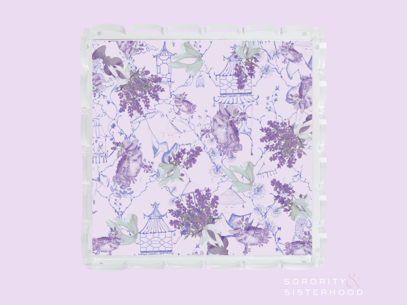 Purple Acrylic Scalloped Tray