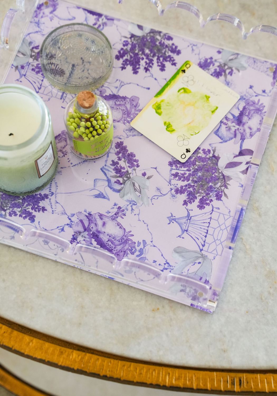 Purple Acrylic Scalloped Tray