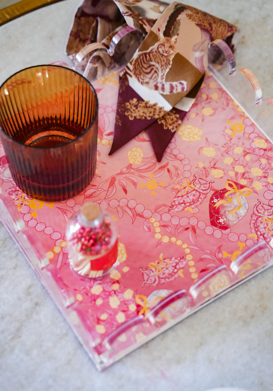 Chi Omega Acrylic Scalloped Tray