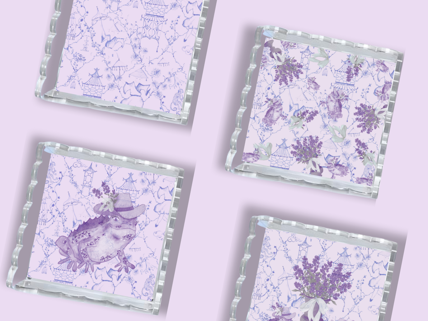 Purple Acrylic Scalloped Tray