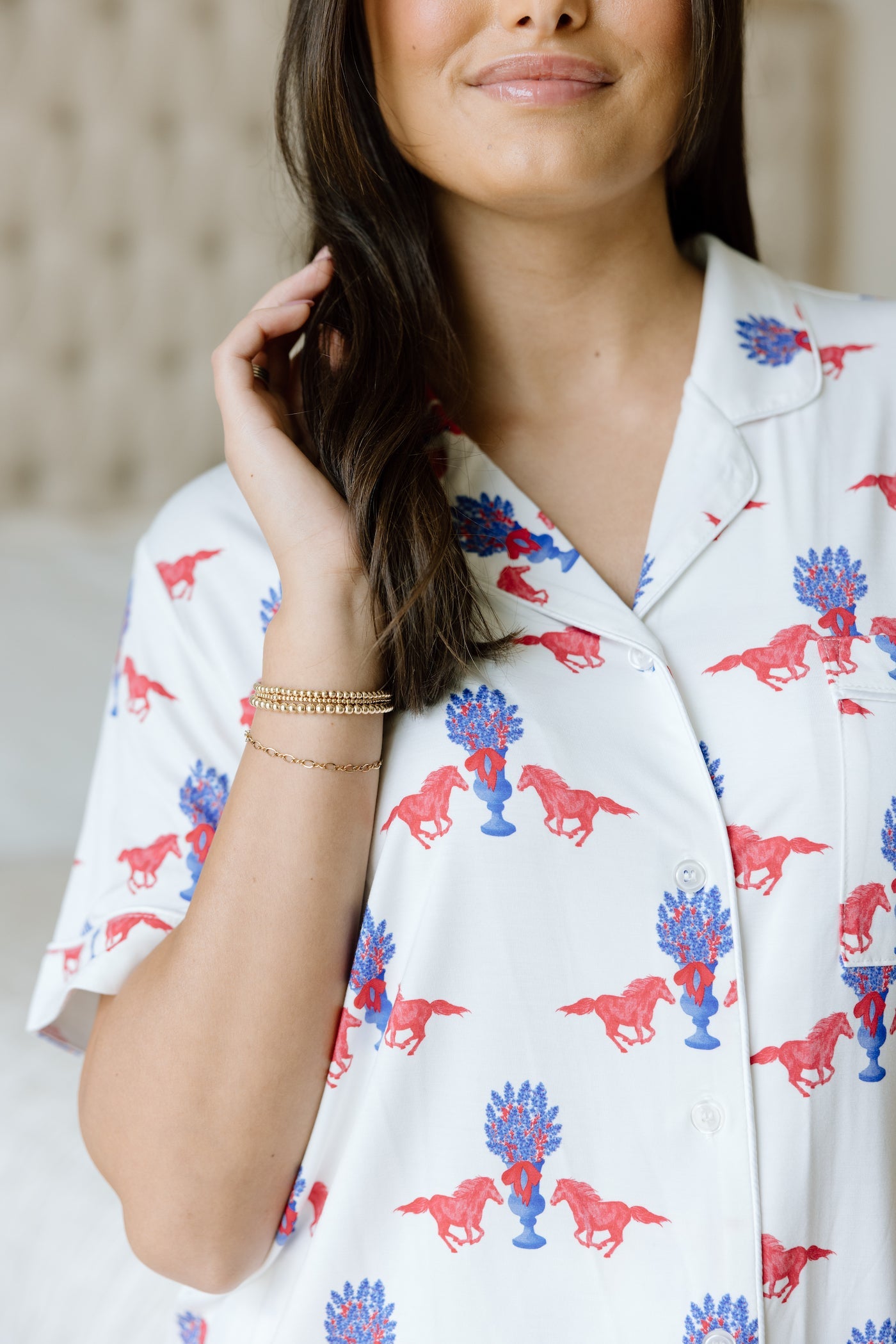 Heirloom Pajama Shorts Set - Red & White