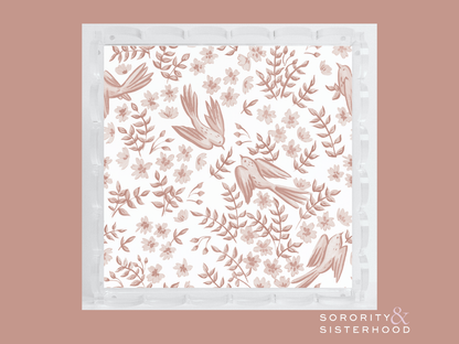Maroon & White Acrylic Scalloped Tray