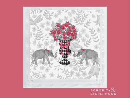 Crimson & White Acrylic Scalloped Tray