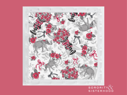 Crimson & White Acrylic Scalloped Tray