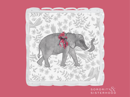 Crimson & White Acrylic Scalloped Tray