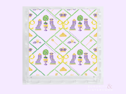 Mardi Party Acrylic Scalloped Tray