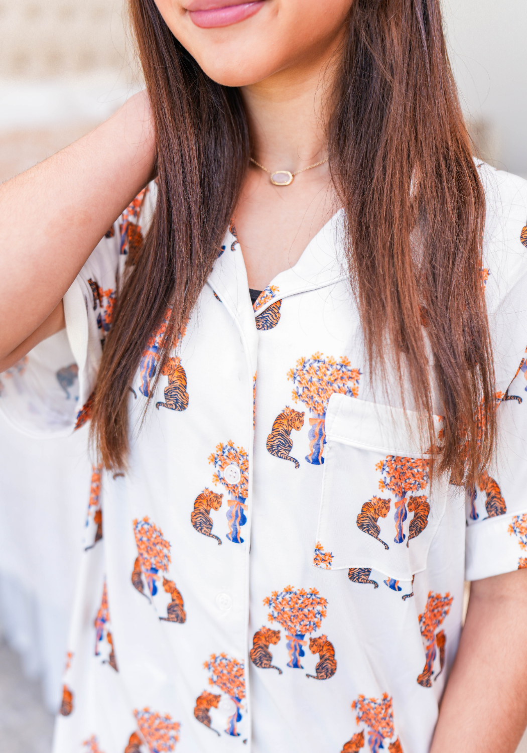 Heirloom Pajama Shorts Set - Purple & Orange
