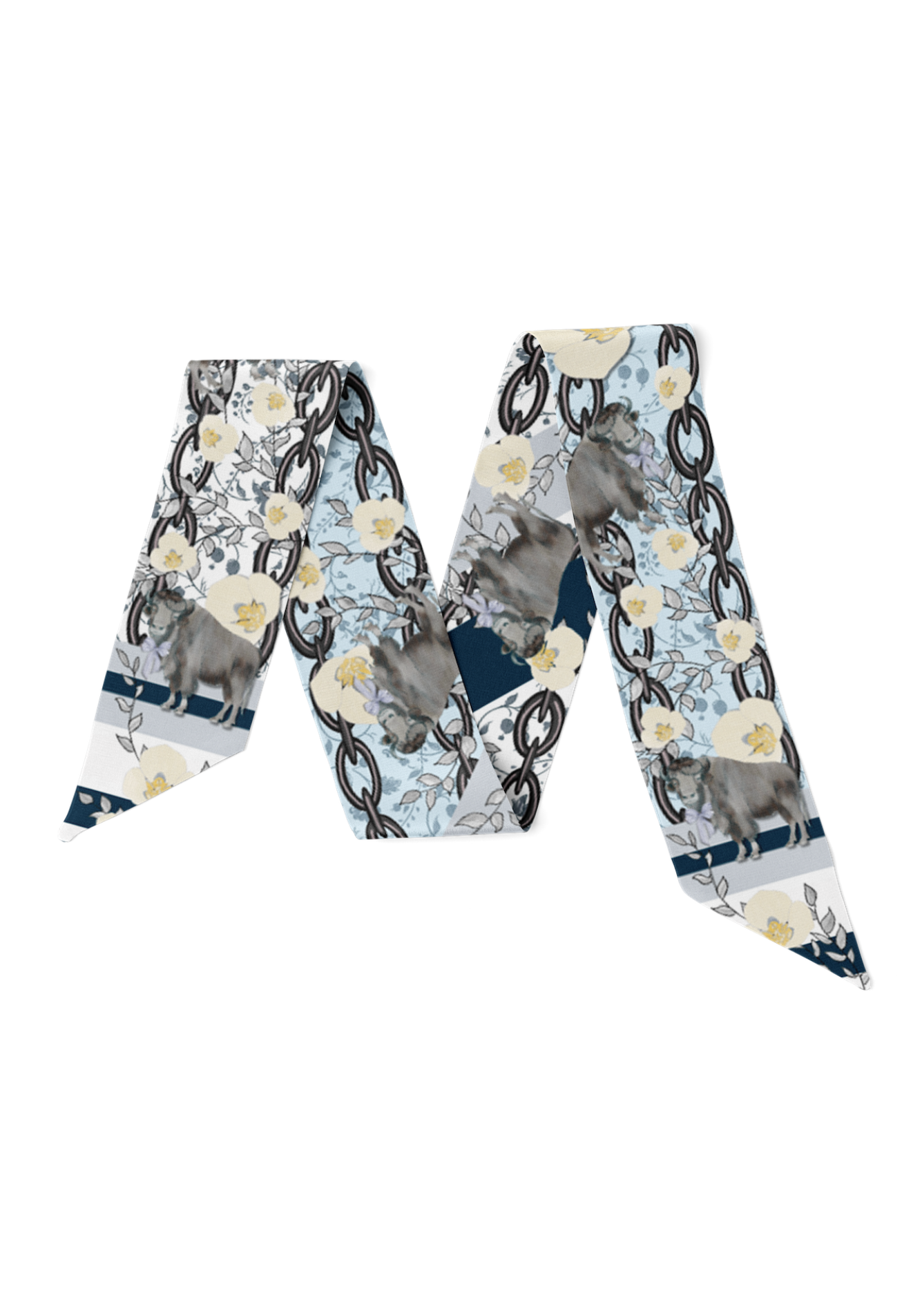 Navy, Cream & Gray Heirloom Scarflette™