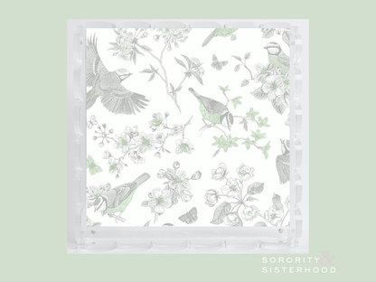 Green & Gold Acrylic Scalloped Tray