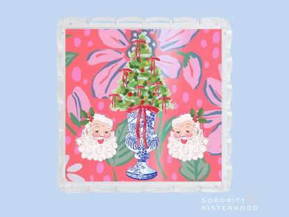 Sassy Santa Scalloped Tray