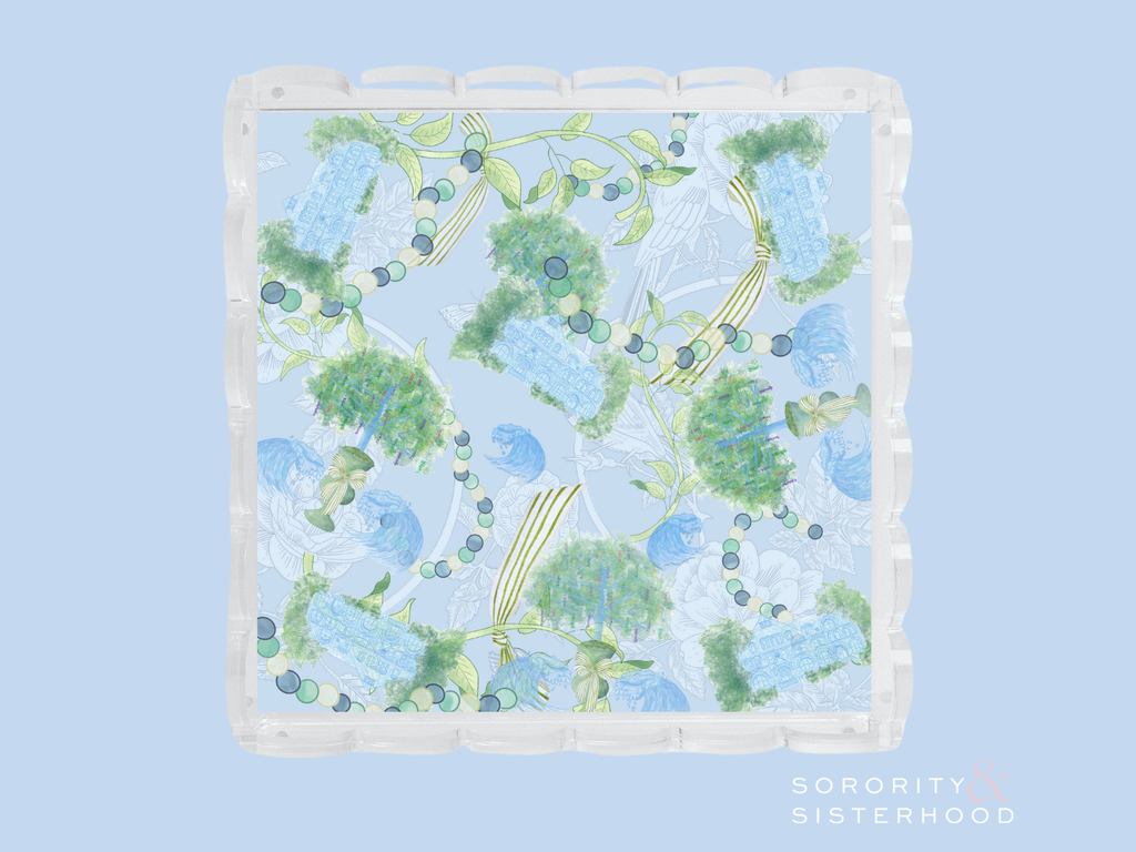 Tulane Acrylic Scalloped Tray