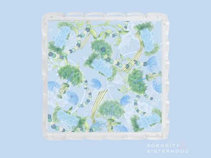 Tulane Acrylic Scalloped Tray