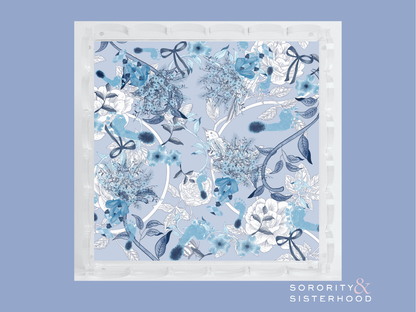 Blue & White Acrylic Scalloped Tray
