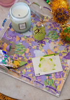 Mardi Party Acrylic Scalloped Tray