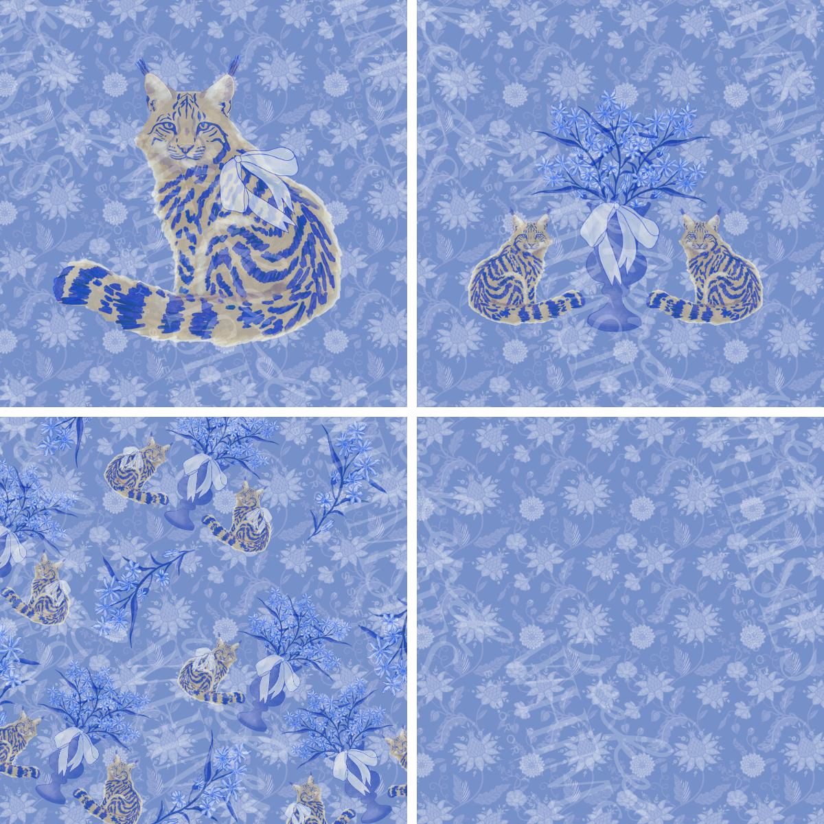 Sapphire & White Acrylic Scalloped Tray