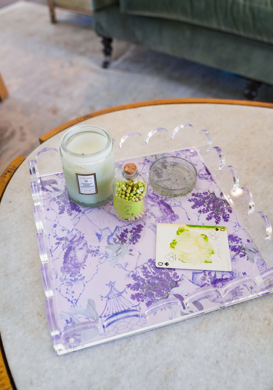 Purple Acrylic Scalloped Tray