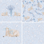 Blue & White Acrylic Scalloped Tray