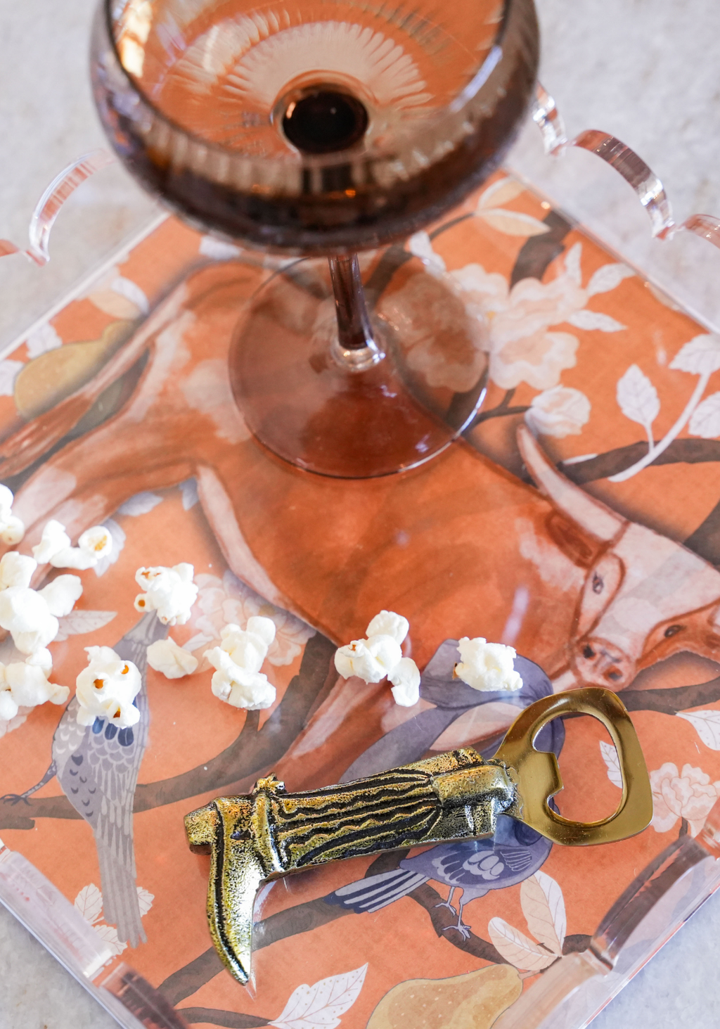 Rust & White Acrylic Scalloped Tray