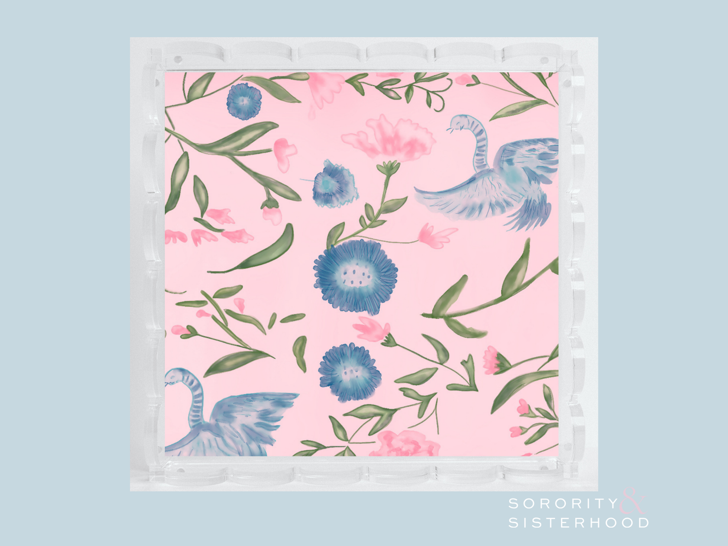 Mahjong Acrylic Scalloped Tray