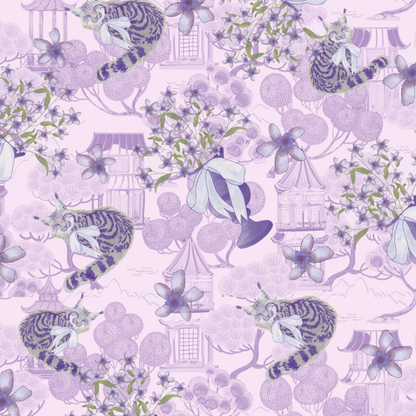 Grape & White Acrylic Scalloped Tray