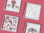 Crimson & White Acrylic Scalloped Tray