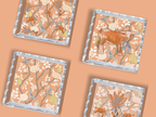 Rust & White Acrylic Scalloped Tray