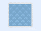 Blue acrylic tray with scalloped edges and subtle floral pattern embossed on surface.