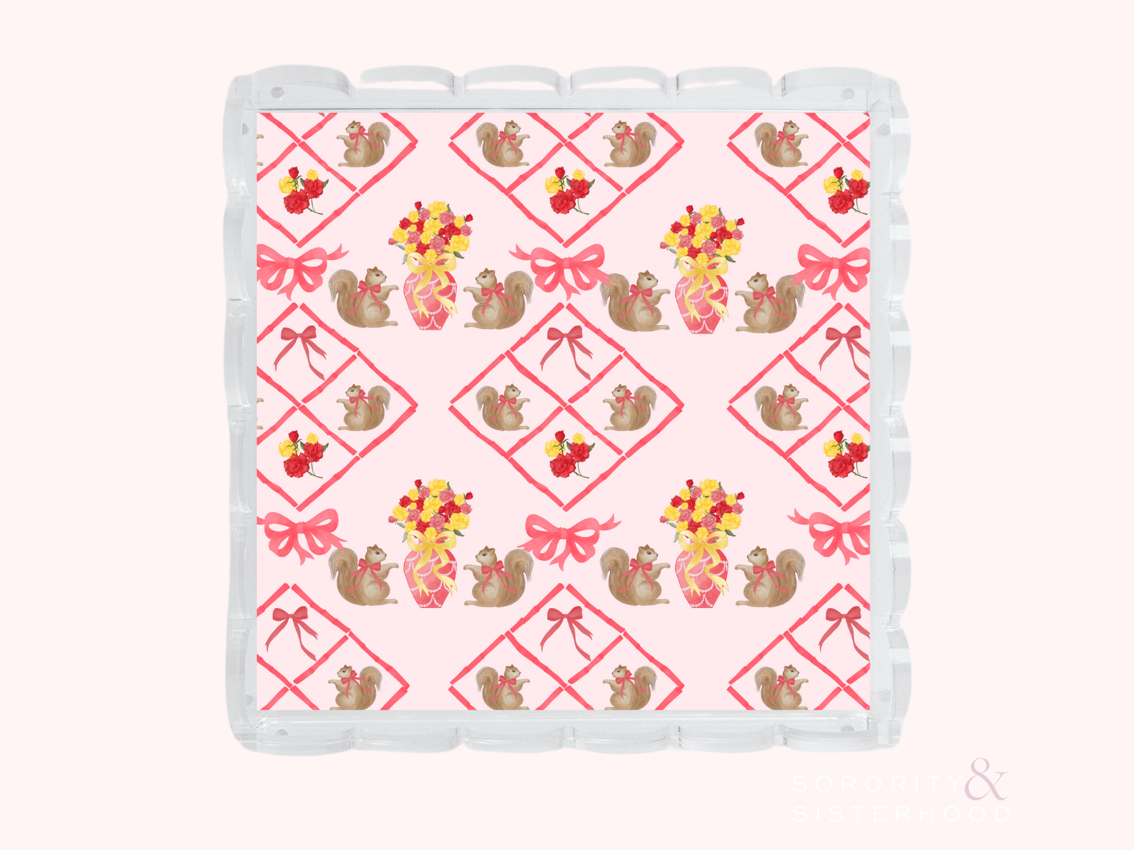 Alpha Gamma Delta Acrylic Scalloped Tray