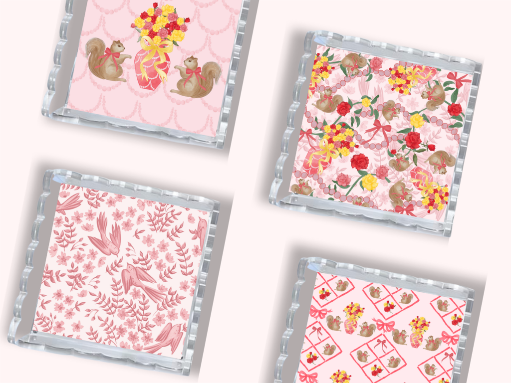Alpha Gamma Delta Acrylic Scalloped Tray