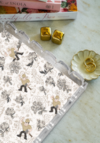 Beige & Black Acrylic Scalloped Tray