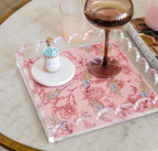 Dark Red & Navy Acrylic Scalloped Tray