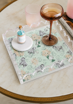 Fern & Gold Acrylic Scalloped Tray