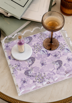Grape & White Acrylic Scalloped Tray