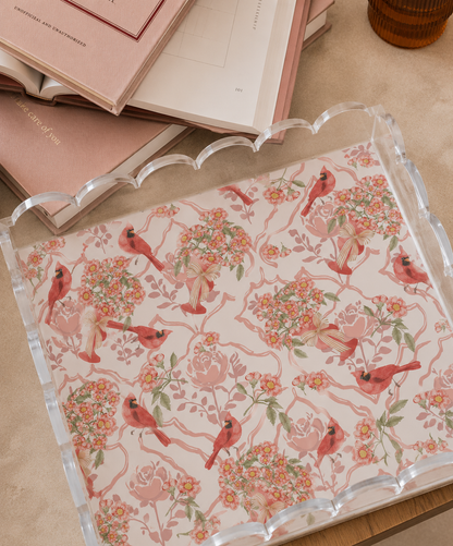 Poppy & Gold Acrylic Scalloped Tray