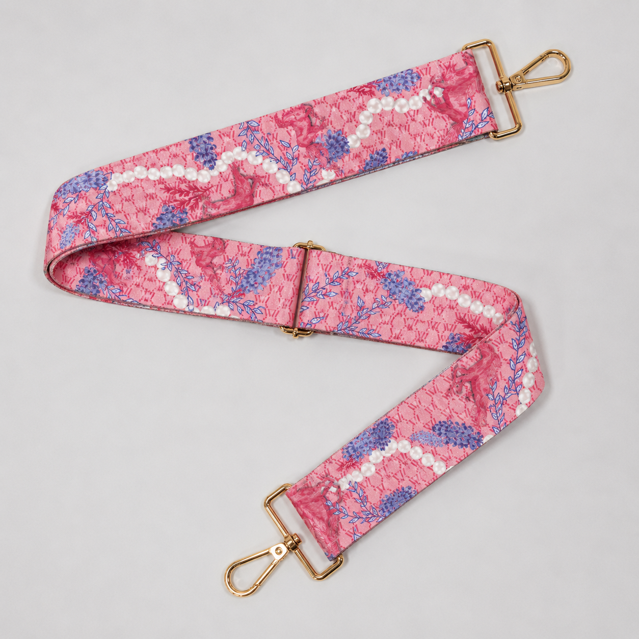 Red & Blue Silk Purse Strap