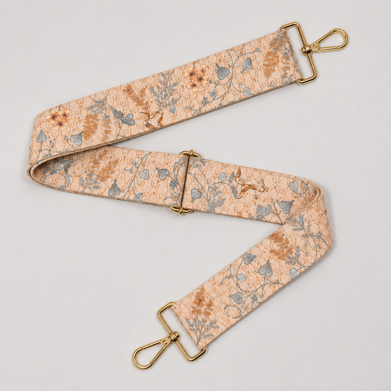 Rust and White Silk Purse Strap