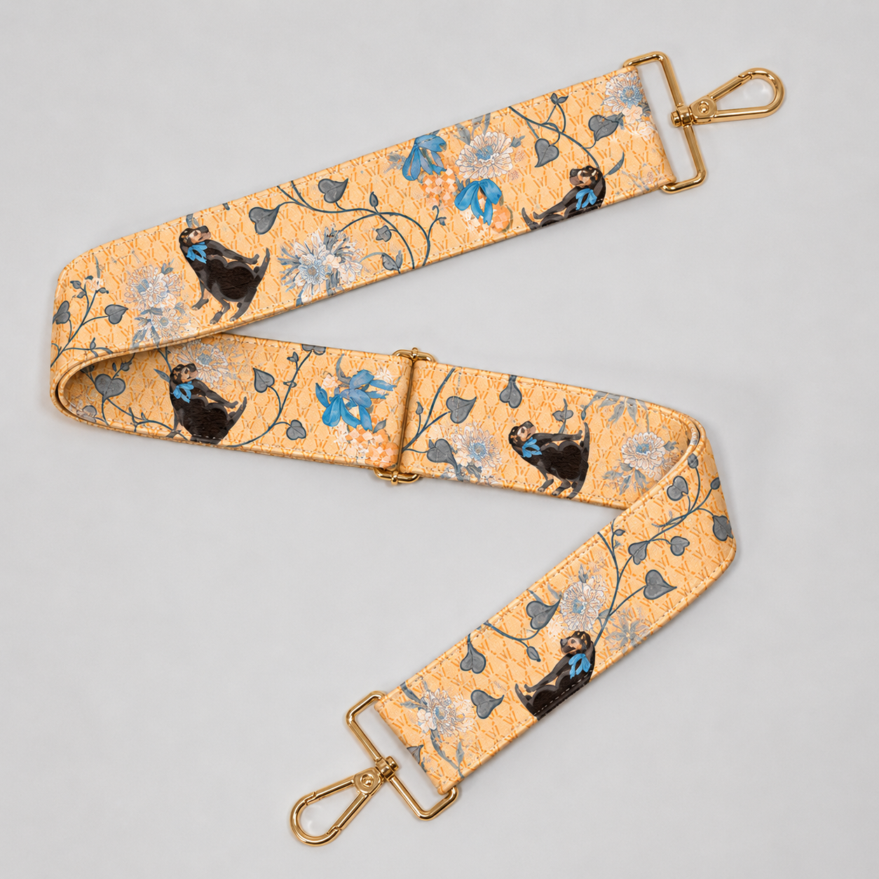 Orange & White Silk Purse Strap