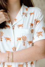 Heirloom Pajama Shorts Set - Rust & White