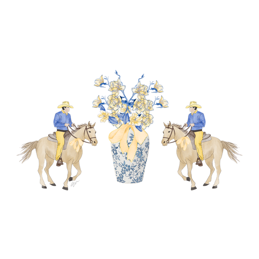 Heirloom Pajama Shorts Set - Yellow & Blue