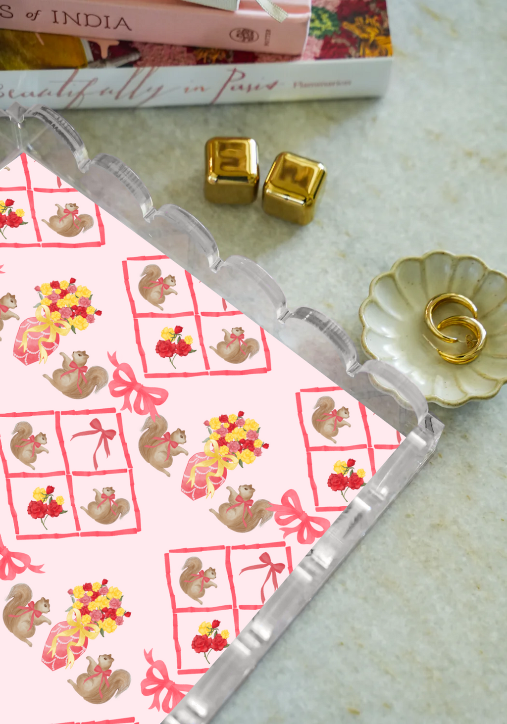 Alpha Gamma Delta Acrylic Scalloped Tray