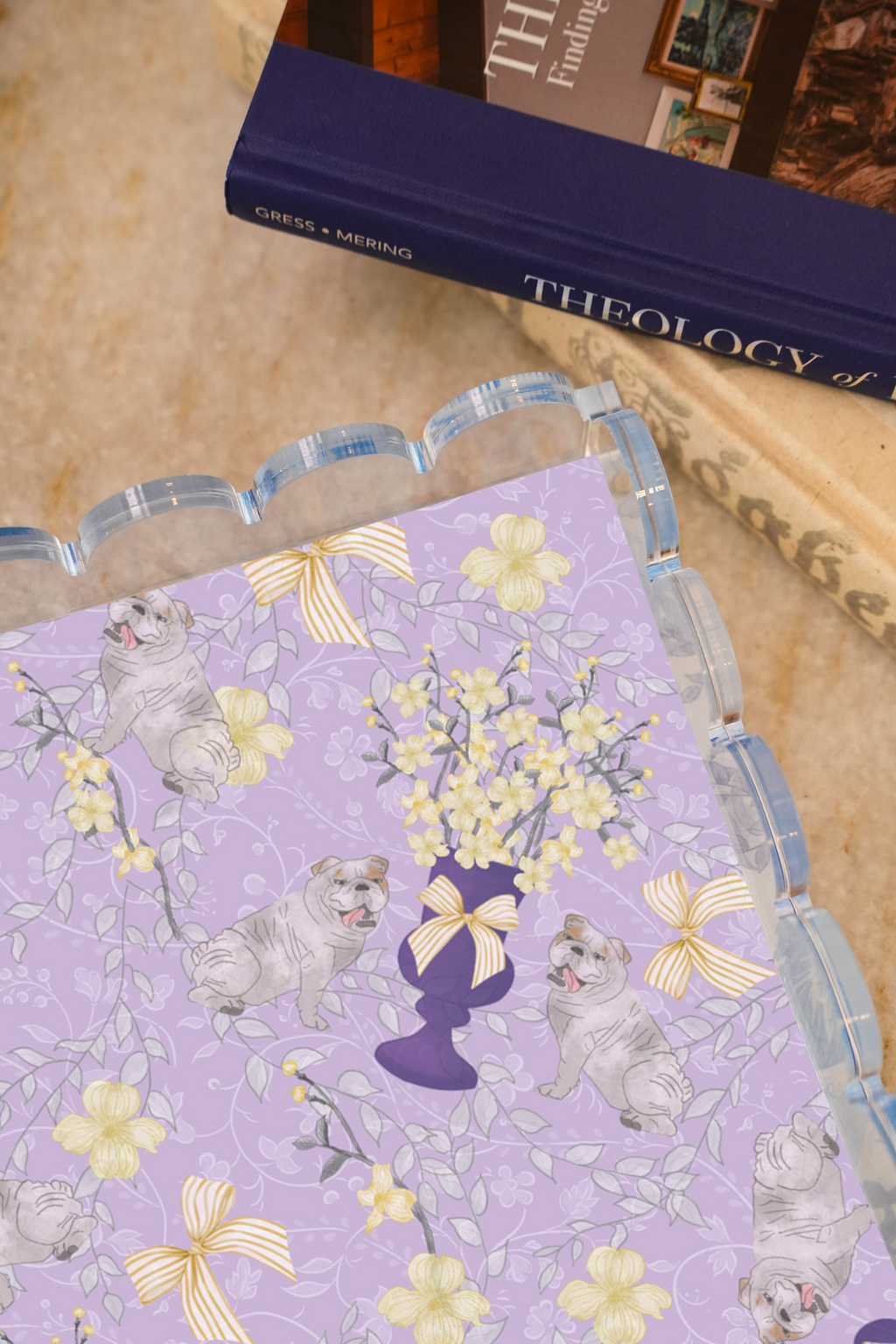 Amethyst & Gold Acrylic Scalloped Tray