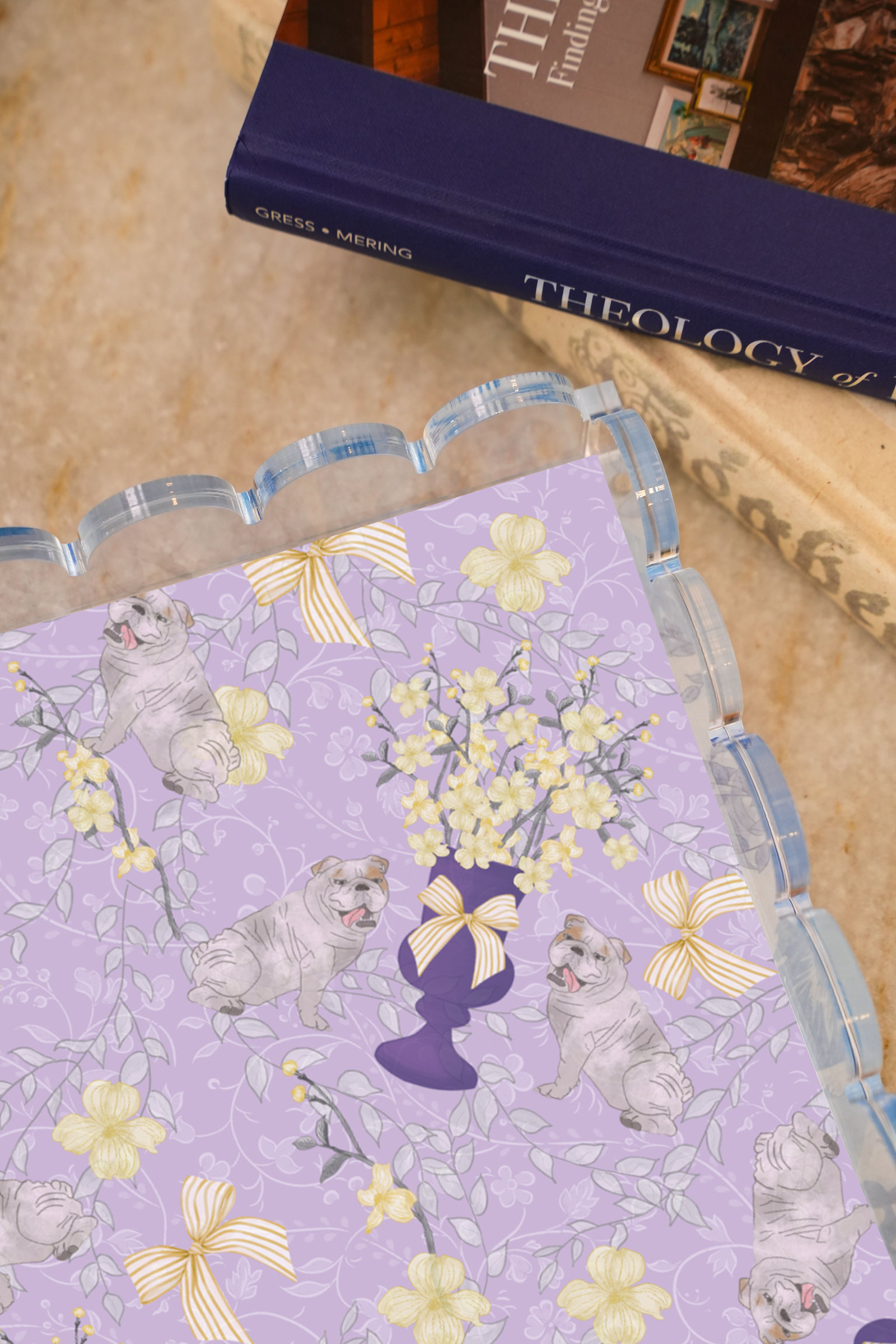 Amethyst & Gold Acrylic Scalloped Tray