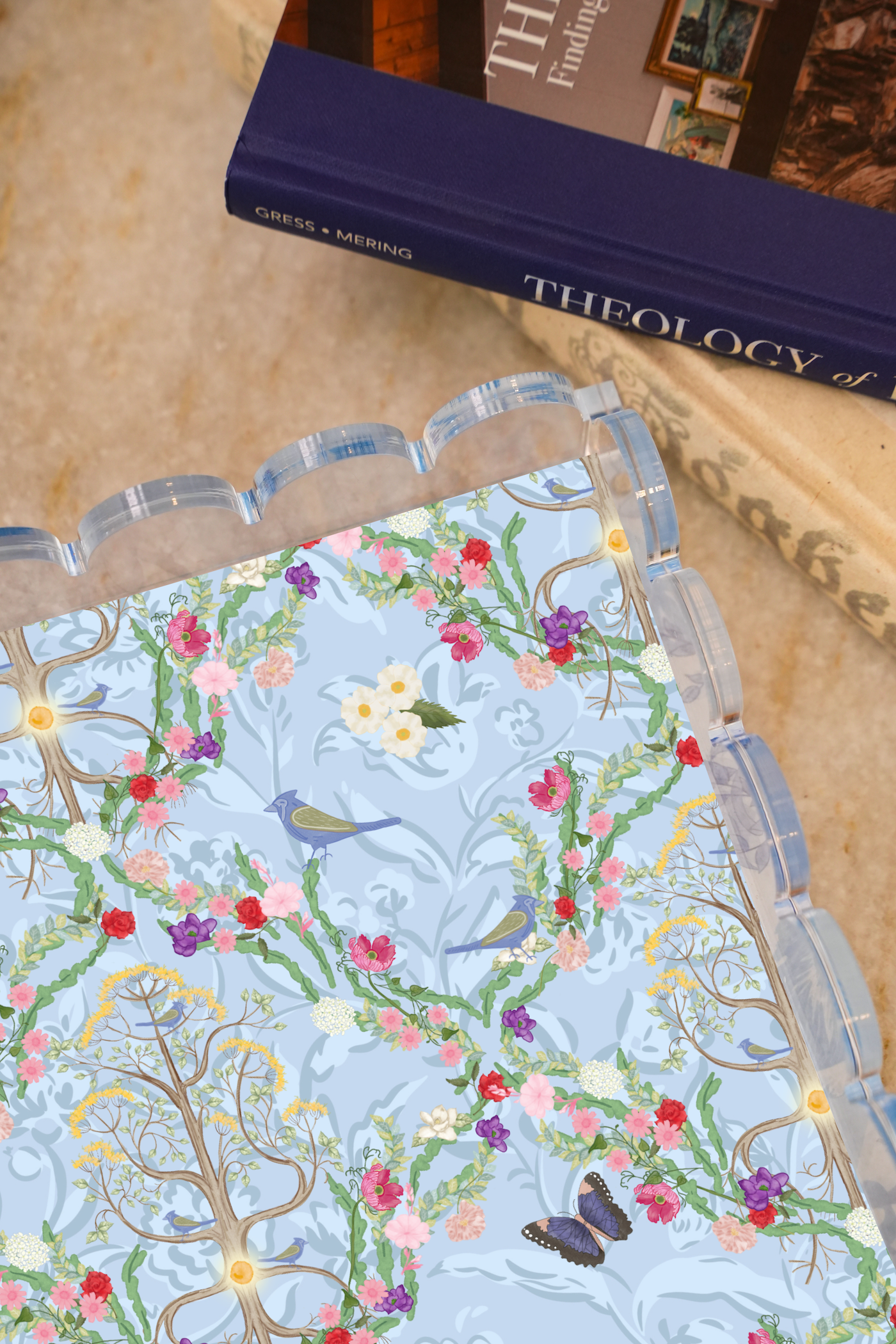 Mustard Seed Acrylic Scalloped Tray