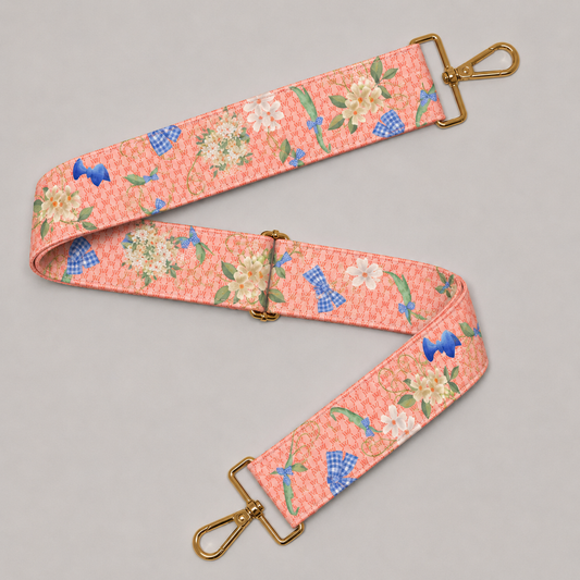 Orange and Dark Green Silk Purse Strap